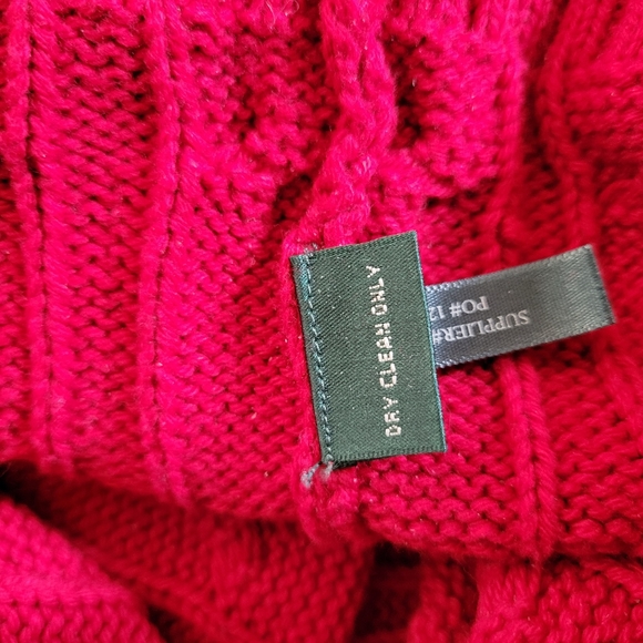 Lauren Ralph Lauren Bead Snowflake Cable Knit Full Zip Cardigan Sweater PM - Picture 10 of 11